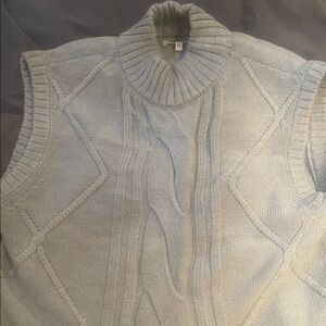 Men's Light Blue Cable Knit Sweater Vest